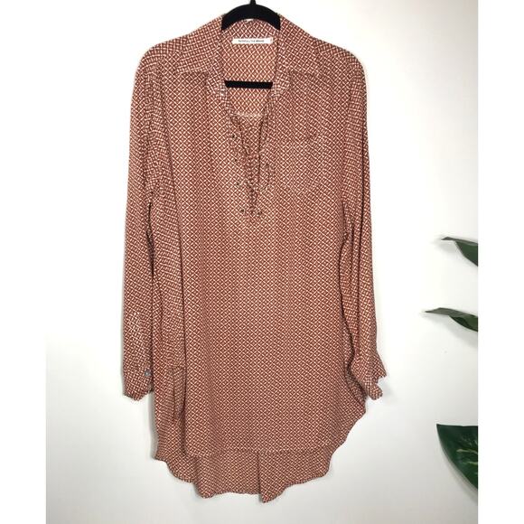 Faithfull the Brand Tunic Mini Tie Lace Up Womens Boho Earthy Spring Summer - Picture 1 of 11